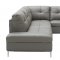 Leonardo Sectional Sofa in Grey Leather by J&M w/Storage