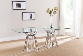 Mason Dining Table in Metal & Glass by Whiteline Imports [WLDS-Mason-Rectangle]