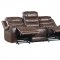 Putnam Recliner Sofa 9405BR in Brown Fabric by Homelegance