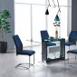 D1182DT-BL Dining Set 5Pc Black by Global w/Blue & Black Chairs