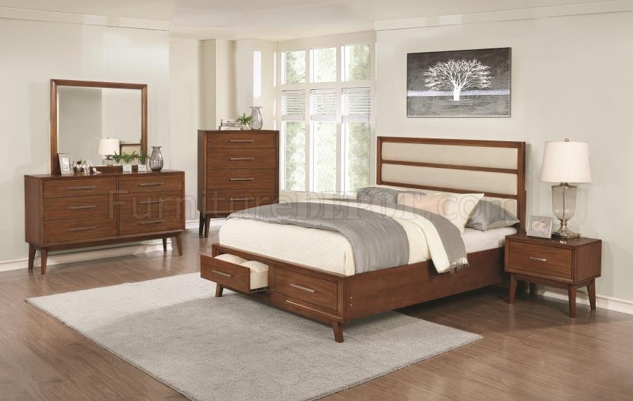 Banning Bedroom Set 5Pc 204440 in Dark Mango - Coaster w/Options