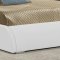 B193 Upholstered Bed in White w/Black Piping