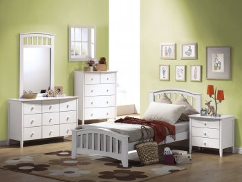 San Marino 3Pc Kids Bedroom Set 09150T White Finish w/Options [AMKB-09150 San Marino]