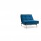 Splitback Sofa Bed in Blue w/Arms & Brass Legs by Innovation