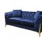 LCL-020 Sofa & Loveseat Set in Navy Blue Velvet