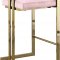 Ezra Counter Stool 912 Set of 2 Pink Velvet Fabric by Meridian