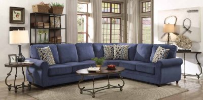 Kendrik Sectional Sofa 501545 in Blue Fabric by Coaster