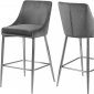 Karina Counter Stool 790 Set of 2 Grey Velvet Fabric - Meridian