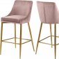 Karina Counter Stool 789 Set of 2 Pink Velvet Fabric - Meridian