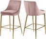 Karina Counter Stool 789 Set of 2 Pink Velvet Fabric - Meridian