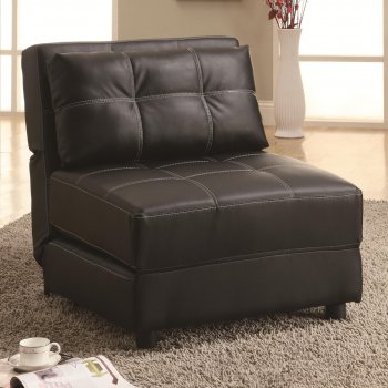 300173 Accent Chair Set of 2 in Black Leatherette by Coaster [CRCC-300173]