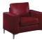 Iniko Sofa & Loveseat 8203RD in Red Leather Match by Homelegance