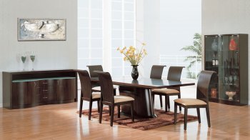 Dark Chocolate Color Modern Dining Set [GFDS-Sienna]