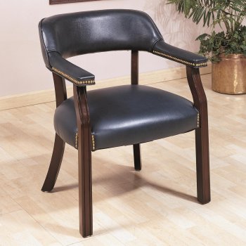 Navy Blue Vinyl Classic Commercial Office Chair w/Nailhead Trim [CROC-511N]