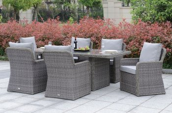 Bowdon Outdoor Patio Table CM-OT2221 in Gray w/Options [FAOUT-CM-OT2221-Bowdon]