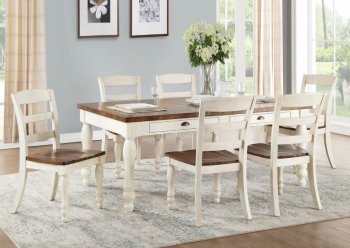 Britta Dining Table 71770 in White Washed & Walnut by Acme [AMDS-71770-Britta]