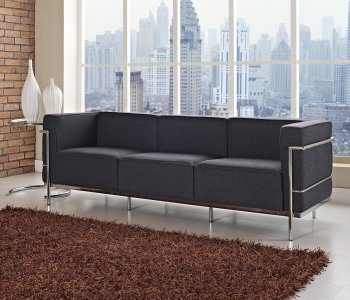 Charles Grande Sofa in Dark Gray Wool by Modway w/Options [MWS-Charles Grande Wool Drk Gray]