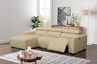 Raina Power Motion Sectional Sofa MNY2793 in Ivory