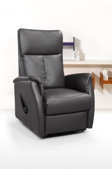 113R Power Lift Chair in Black Bonded Leather by American Eagle