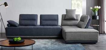 Glendale Sectional Sofa in Blue & Grey Fabric by VIG [VGSS-Glendale]