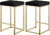 Nicola Counter Stool 906 Set of 2 Black Velvet Fabric -Meridian