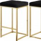 Nicola Counter Stool 906 Set of 2 Black Velvet Fabric -Meridian