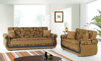 Roxanna Sofa Bed in Brown Chenille by Rain w/Optional Items [RNSB-Roxanna Brown]