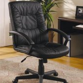 Black Plush Seating Office Chair w/Gas Lift & Padderd Arms