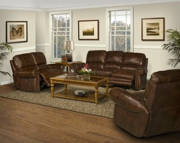 Tobacco Leather Thor Classic Motion Sofa & Loveseat Set [PLS-THOR]