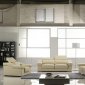 Cream Full Leather 3PC Living Room Set w/Adjustable Headrests