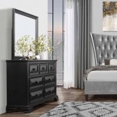 9097 Bedroom 5Pc Set by Global w/Carter Black Casegoods