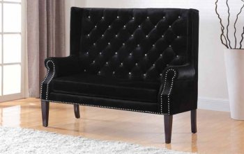 902994 Settee in Black Velvet Fabric by Coaster [CRS-902944]