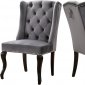 Suri Dining Chair 772 Set of 2 Grey Velvet Fabric by Meridian