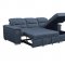 Alfio Sectional Sofa Sleeper Bed 9808BUE in Blue by Homelegance