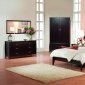 Dark Cappuccino Finish Contemporary Bedroom