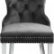 Carmen Dining Chair 743 Set of 2 Grey Velvet Fabric by Meridian