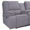 U8078 Power Reclining Sofa Light Gray Suede by Global w/Options