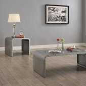 704348 Coffee Table in Galvanized Metal by Coaster w/Options