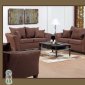 Chocolate Fabric Elegant Modern Sofa & Loveseat Set w/Options