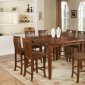 Modern Brown Finish 5Pc Counter Height Dining Set w/Options