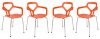 Carney Set of 4 Dining Chairs CC21OR in Orange by LeisureMod