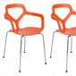 Carney Set of 4 Dining Chairs CC21OR in Orange by LeisureMod