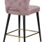 Kelly Counter Stool 791 Set of 2 Pink Velvet Fabric by Meridian