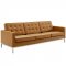 Loft Sofa in Tan Faux Leather by Modway w/Options