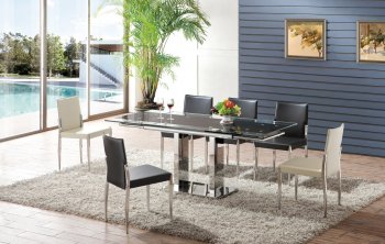 DT650 Dining Table w/Glass Top by Pantek with Optional Chairs [PKDS-DT650]