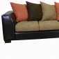 Mocha Fabric & Chocolate Bicast Modern Sectional Sofa