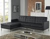 Loft Sectional Sofa in Black Leather by Modway