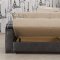 Fabric & Leather Two-Tone Modern Sofa Bed w/Optional Items