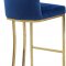 Heidi Counter Stool 777 Set of 2 Navy Velvet Fabric by Meridian