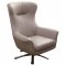 Erin Swivel Chair in Gray Leather/Split by Beverly Hills